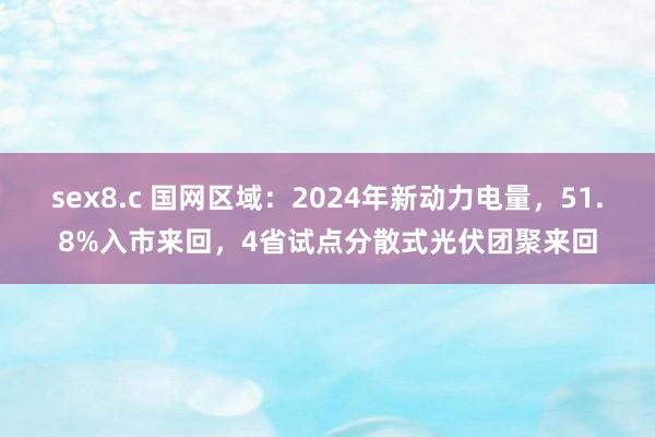 sex8.c 国网区域：2024年新动力电量，51.8%入市来回，4省试点分散式光伏团聚来回