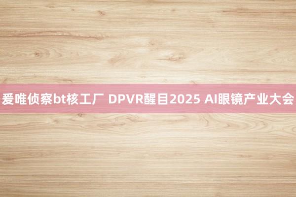 爰唯侦察bt核工厂 DPVR醒目2025 AI眼镜产业大会