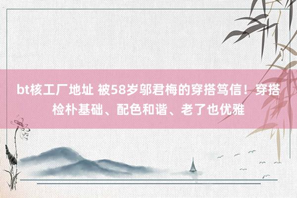 bt核工厂地址 被58岁邬君梅的穿搭笃信！穿搭检朴基础、配色和谐、老了也优雅