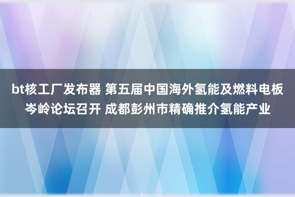 bt核工厂发布器 第五届中国海外氢能及燃料电板岑岭论坛召开 成都彭州市精确推介氢能产业